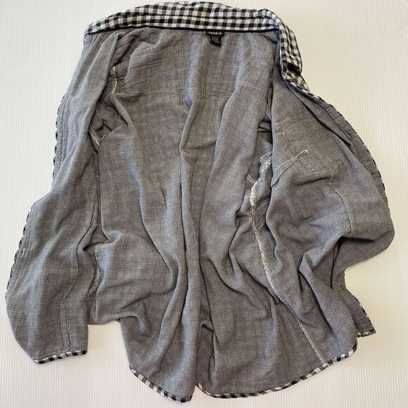 Torrid Black Check Plaid Buttons Women's 4X  Lined Shirt 100% cotton - Picture 3 of 10